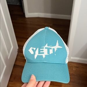 Yeti Teal and White Mesh Cap